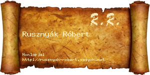 Rusznyák Róbert névjegykártya